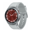 Refurbished Samsung Galaxy Watch 6 Classic 43mm silver watch with red-brown dial and gray band