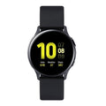 Refurbished smartwatch with black silicone strap and black round display