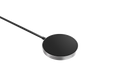 Black magnetic Qi2 wireless charger puck with cable