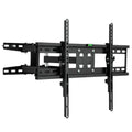 Full motion TV wall mount with black bracket and VESA mounting plate, double arm design