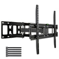 Black double-arm TV wall mount bracket with long rails and vertical supports