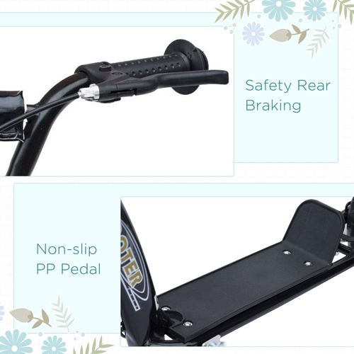 Kids kick scooter handlebar and non-slip deck pad with textured surface