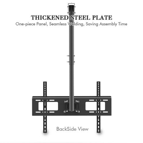 Backside view of ceiling TV mount bracket with two adjustable side mounting plates