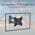 Rotatable TV wall mount bracket for 26–55 in screens, black, tilting arm