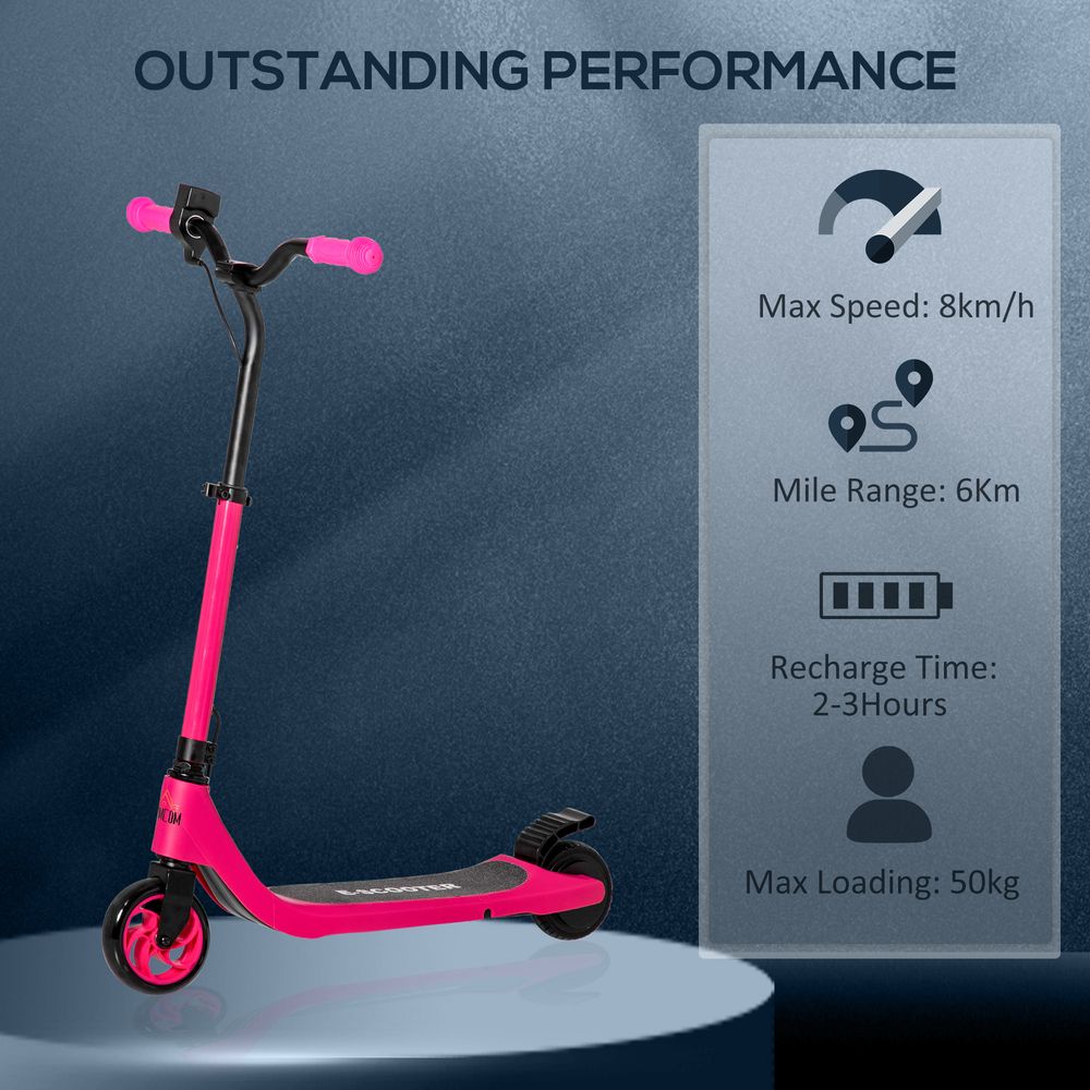 Pink electric scooter with black handlebar and wheels