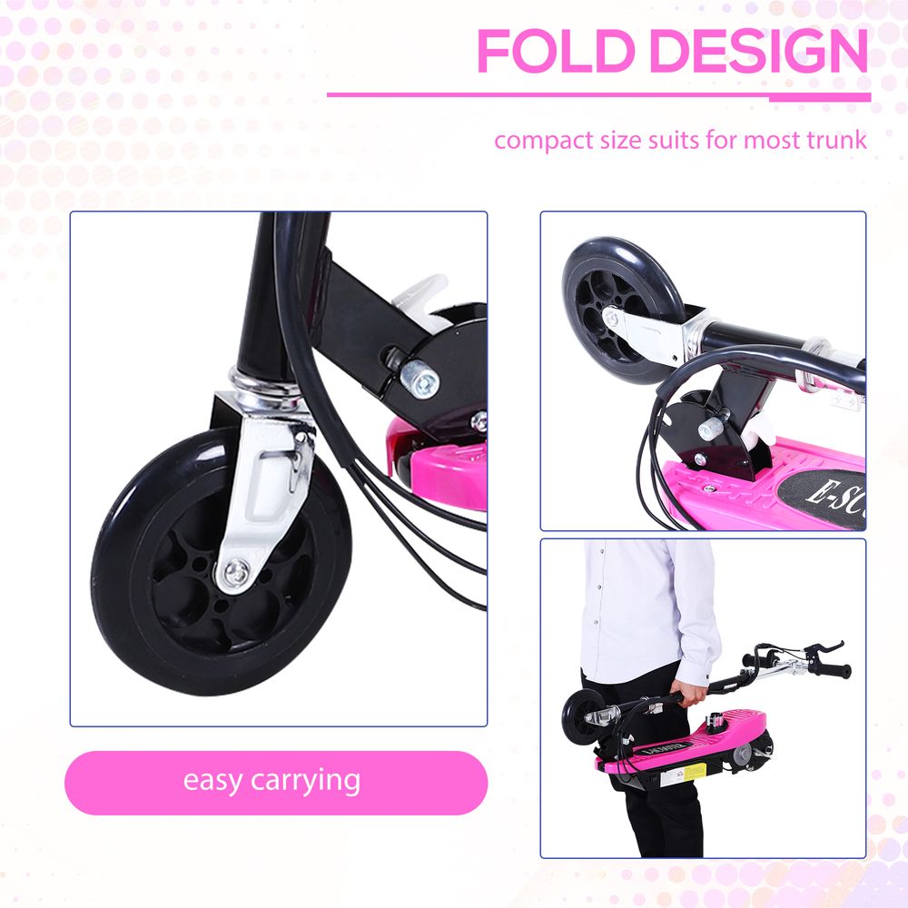 Foldable kids ride-on scooter front wheel and deck with kickstand
