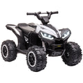 White and black kids electric quad bike with LED headlights and four large tread tires