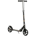 Black kids foldable kick scooter with large wheels and adjustable handlebar stem