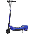 Blue kids electric scooter with adjustable handlebar and wide front wheel