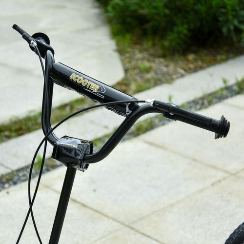 Black kids stunt scooter handlebar with brake lever and small front pouch